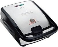 Tefal Snack Collection Waffeleisen SW 854 D mit Antihaftbeschichtung und automatischer Temperaturanpassung, Schwarz, Edelstahl gebürstet - Bild 1