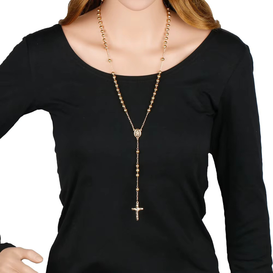 DAIPAN Halskette, Kruzifix Kreuz Anhänger, Messing, Gold, Unisex - Bild 2