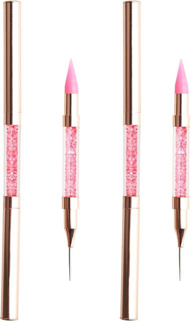Strass-Picker Doting-Stift, rosa/weiß, Doppelkopf-Applikator - Bild 1