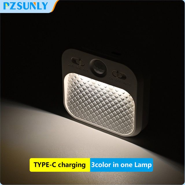 Pzsunly 4er Set LED Nachtlicht mit Bewegungssensor, wiederaufladbare Stick-On Schrankbeleuchtung für Auto und Wand, automatisch an und aus - Bild 1
