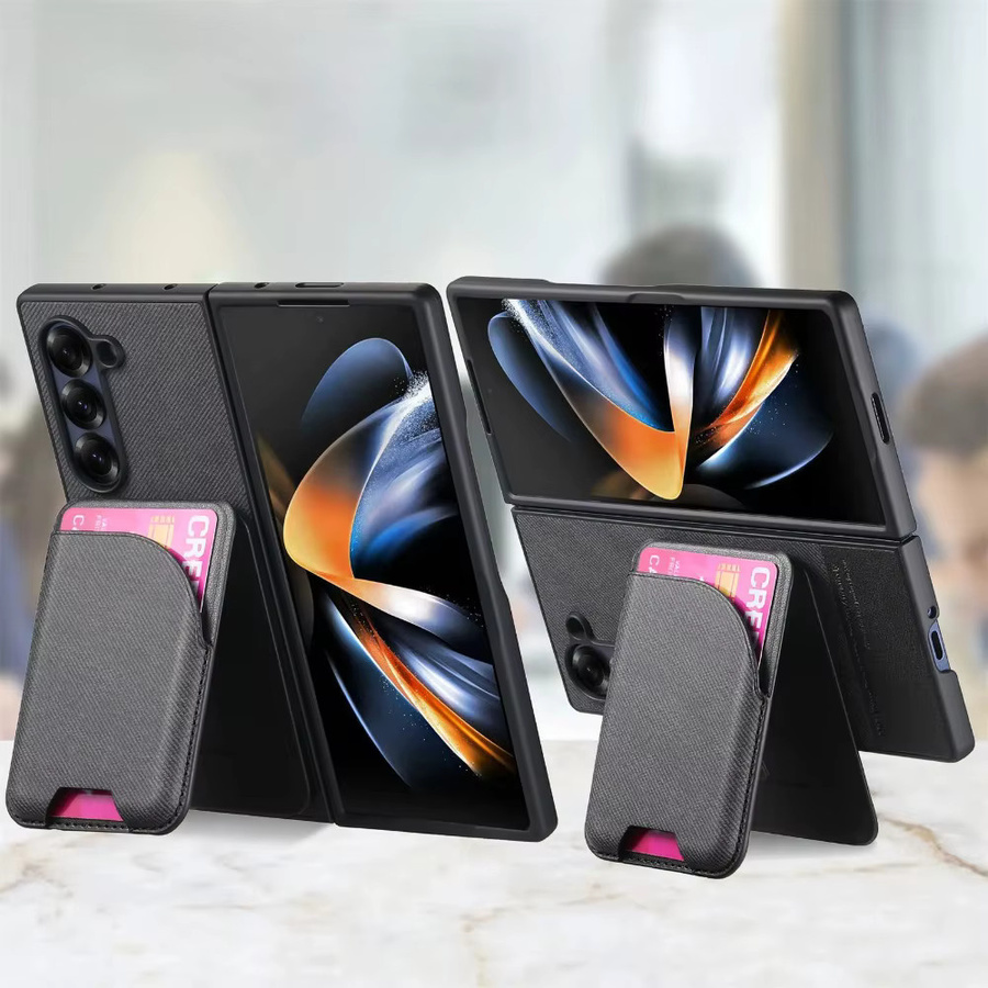 Magnetische Kartenhalter-Brieftasche aus PU-Leder für Samsung Galaxy Z Fold 7 6 5 4 3 in Grün - Bild 3