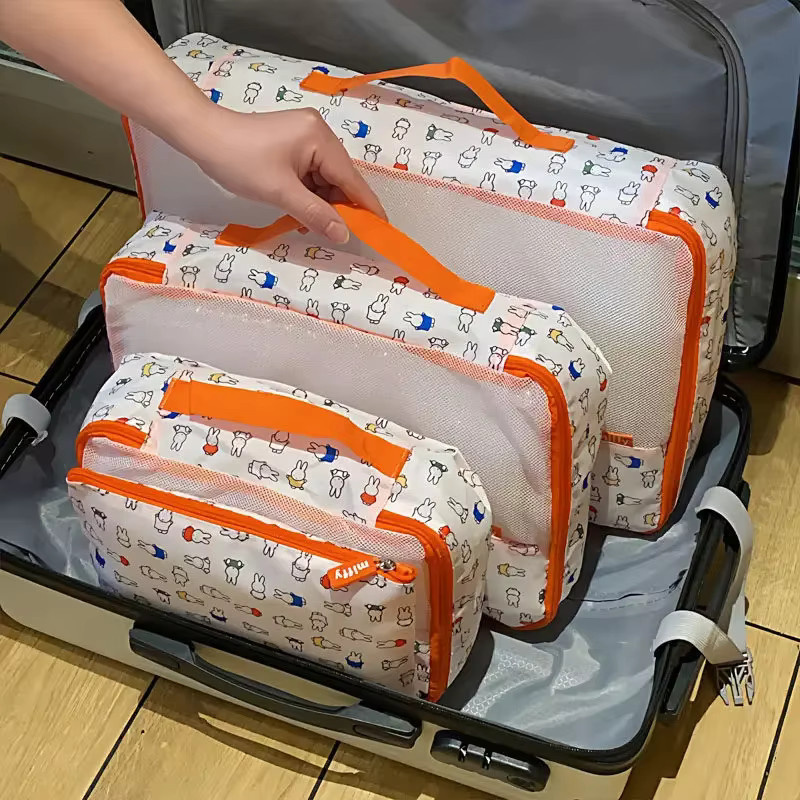 Miffy Vierteiliges Set Niedrige Aufbewahrungstaschen für Reise und Business in Blau mit Mesh-Einsatz - Bild 3