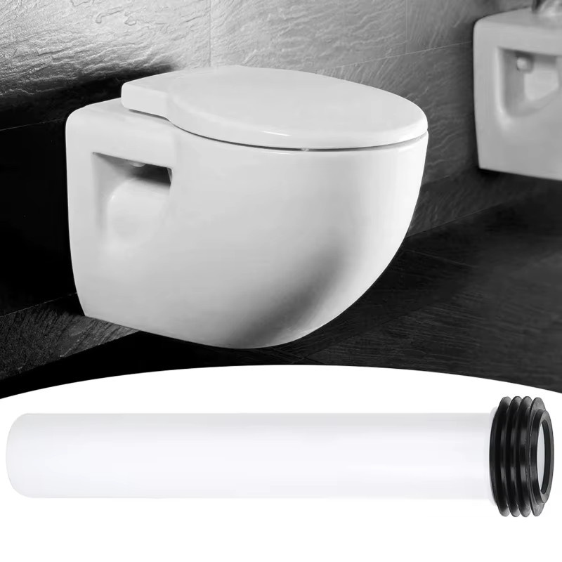 Verdecktes Toilettenspülrohr in Weiß für verdeckte Wassertanks, gerades und verlängertes Spülrohr als Toilettenzubehör - Bild 2