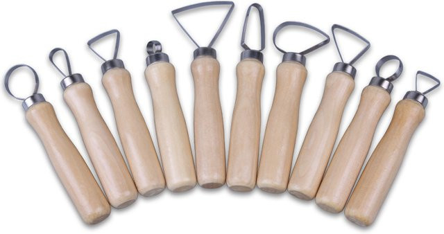 10-teiliges Set Keramik- und Tonreparaturmesser mit Tonschabern aus Holz in Beige - Bild 1