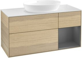 V&B Waschtischunterschrank Finion in Anthrazit mit Eichenoberfläche, Breite: 120 cm, Tiefe: 50,1 cm, Höhe: 50,1 cm - Bild 1