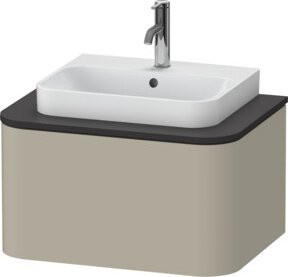 Duravit Waschtischunterschrank Happy D.2 Plus ohne Aufsatz, Farbe Taupe Seidenmatt, 1 Auszug, B/T/H: 35,4 x 48,0 x 65,0 cm - Bild 1