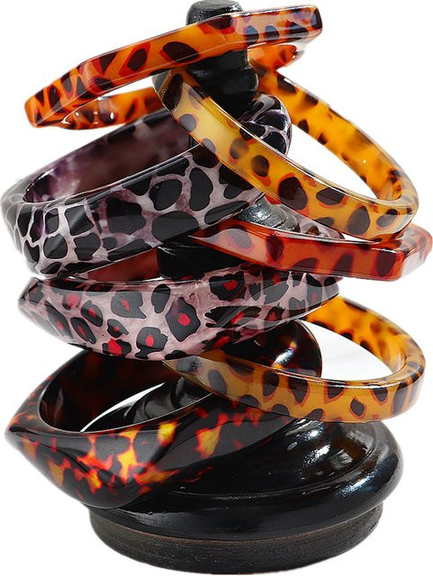 Fishsheep Armreif Acryl, Leopard, Bunt, Damen - Bild 1