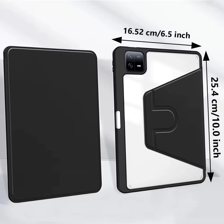 Xiaomi Pad 6 11 Zoll 360 Grad drehbare Acryl-Hülle in Transparent mit Stifthalter und stoßfestem Schutz - Bild 2