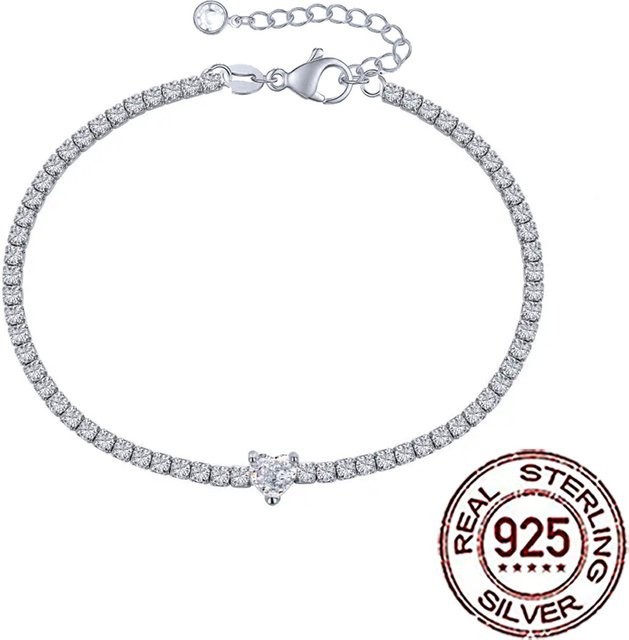 CWWZircons Tennis-Armband, 925 Silber, Zirkonia, Damen - Bild 1