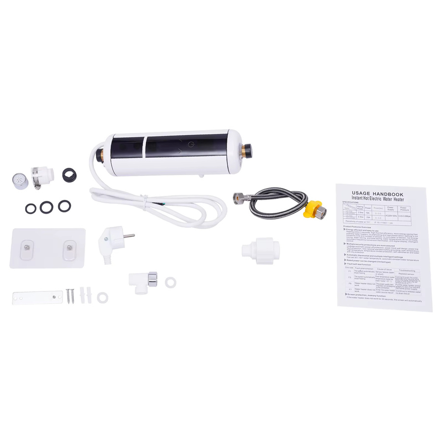 Elektrischer Durchlauferhitzer 3500W mit LED-Anzeige in Weiß für Bad und Küche, 220V Warmwasserbereiter mit G1/2'' Anschluss - Bild 5