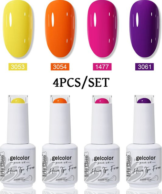 Arte Clavo Semi-Permanent Nagellack, 4 Stück, glänzend, TPO-frei, HEMA-frei - Bild 1