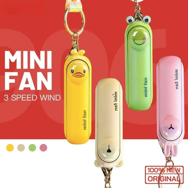 XIAOTREE Mini-Ventilator, tragbar und faltbar, USB-aufladbar, braun - Bild 1