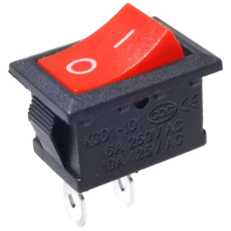 10 Stück AOKIN KCD1 Bootswippschalter 2-polig in Rot, Ein/Aus, 6A 250V / 10A 125V - Bild 2