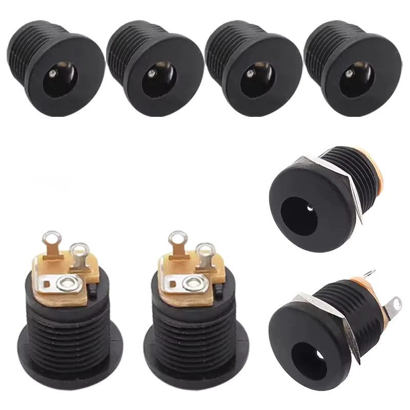 10er Set DC Power Adapter Stecker Set mit männlichen und weiblichen Buchsen in Schwarz, 5,5 x 2,1 mm und 2,5 mm - Bild 3