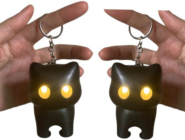 Schlüsselanhänger Linyi toy, leuchtende schwarze Katze, Unisex - Bild 1
