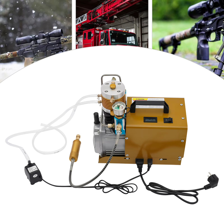 CNCEST Hochdruck-Luftkompressor 1,8KW mit 30MPa, Auto-Stopp PCP Luftpumpe mit einstellbarem Druck und Öl-Wasser-Abscheider für Tauchflaschen, 220V EU - Bild 4