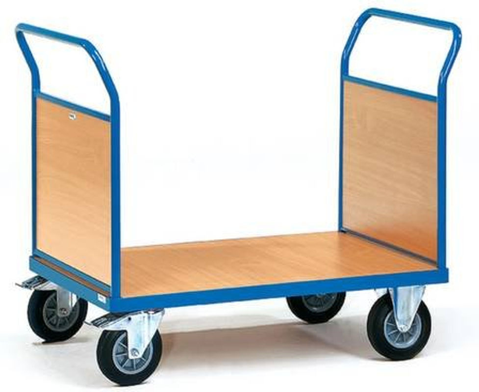 Fetra Doppel-Stirnwandwagen 2521 in Blau mit TPE-Reifen und 600kg Tragkraft - Bild 2