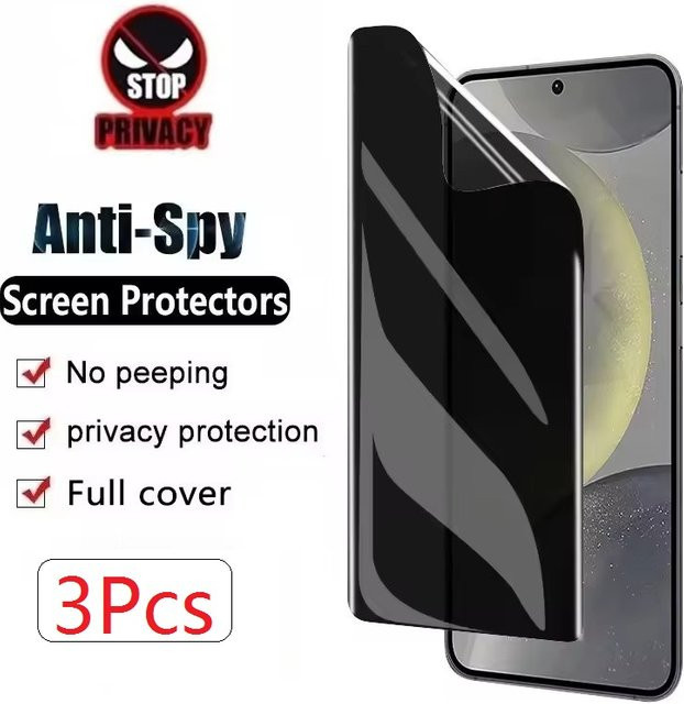 3er-Set Privatsphäre Hydrogel-Displayschutz für Samsung Galaxy A03 A12 A13 A14 A15 A21S A22 A23 A30 A31 A32 A33 A34 5G, Transparent - Bild 1