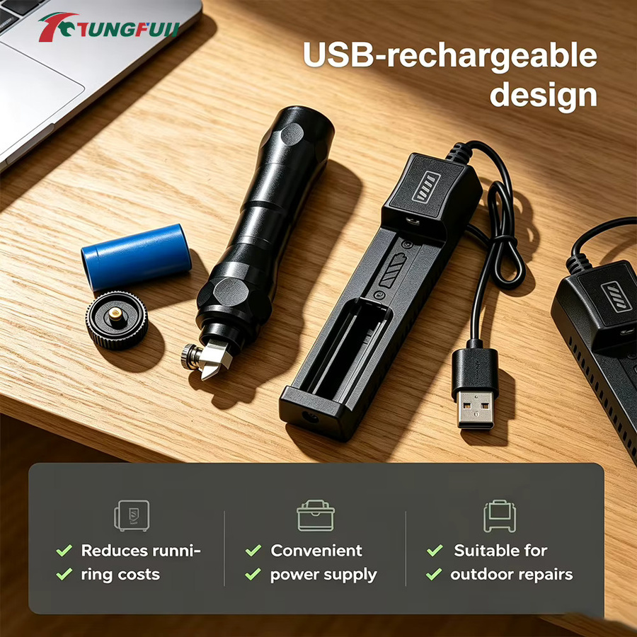 Tungfull Elektrisches Lockpicking-Set Schwarz – Wiederaufladbares Professionelles Schlosserwerkzeug-Kit mit Ersatzklingen - Bild 4