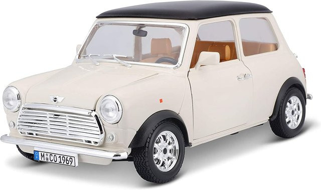 Bburago Mini Cooper 1969, Modellauto, beige, Maßstab 1:16 - Bild 1