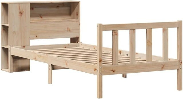 vidaXL Bücherregalbett aus Massivholz Kiefer in rustikalem Design, Breite: 75 cm, Länge: 190 cm - Bild 1