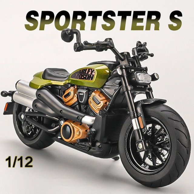 MAKEDA Sportster S Motorrad-Spielzeugmodell, Maßstab 1:12, Metalldruckguss, Rot - Bild 1