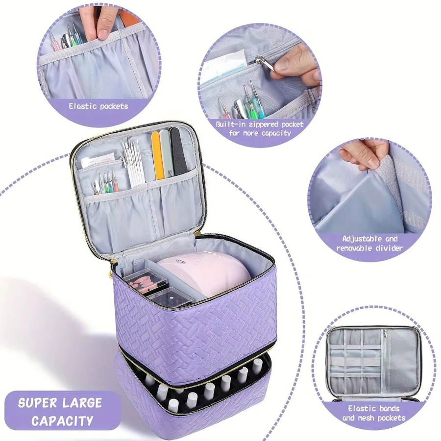 ISKYBOB Nagellack-Organizer-Tasche, Schwarz, Unisex - Bild 4