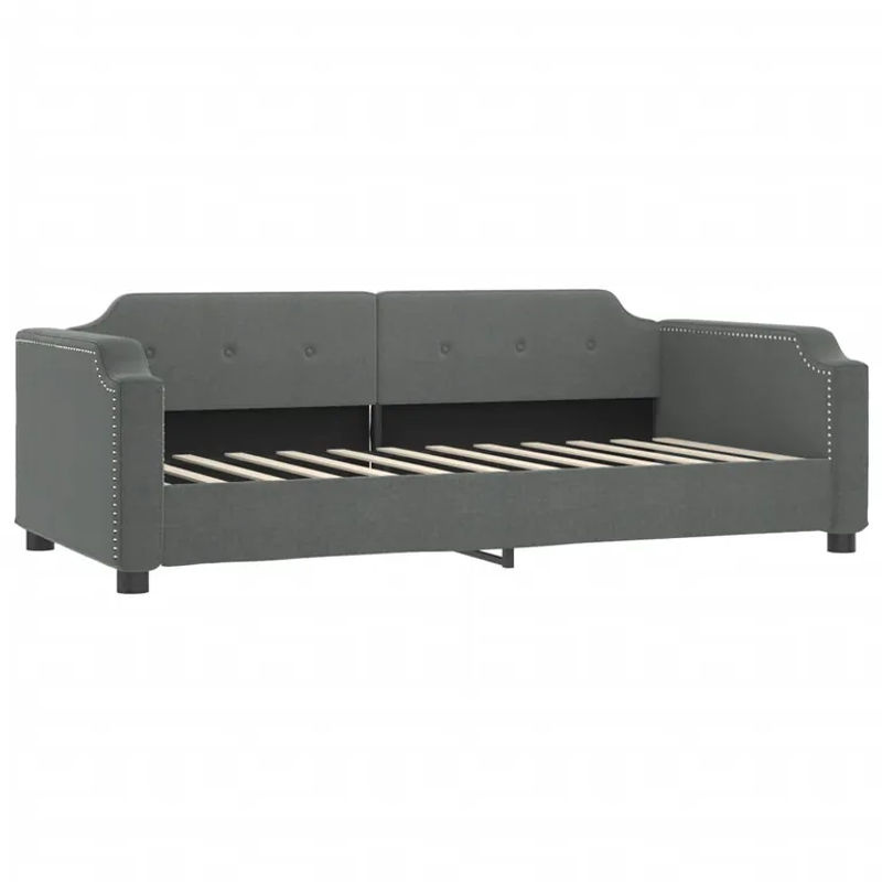 Vidaxl Schlafsofa mit Matratzen in Dunkelgrau aus Stoff, B/T/H: 90 x 200 cm - Bild 4