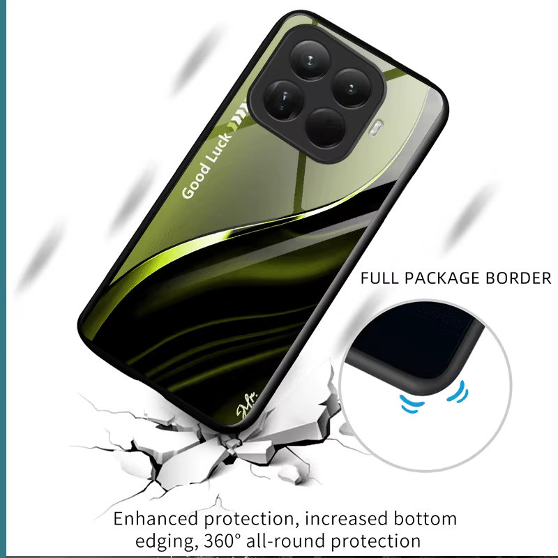 Hartglas-Schutzhülle für Xiaomi 17T 15T Pro Mi 17 15 5G mit Farbverlauf und Muster in Multicolour und Grün - Bild 3