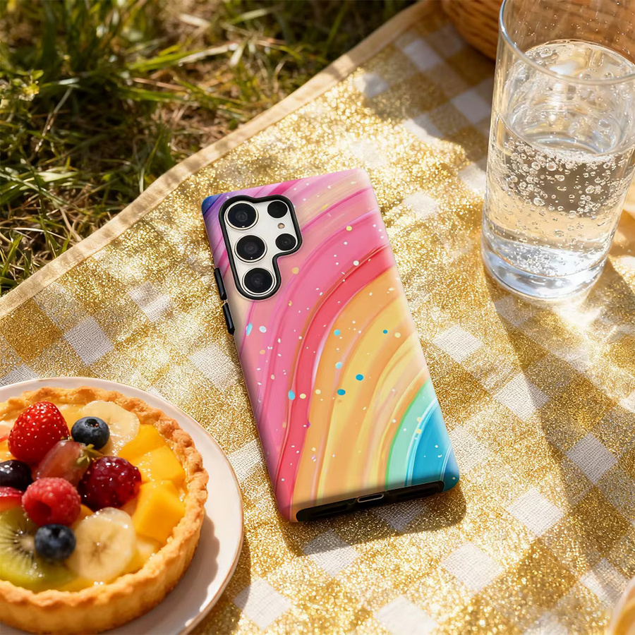 Rainbow Dots Handyhülle für Samsung Galaxy S25 Ultra, S24 und S23 Ultra Plus in Multicolour mit glänzender doppellagiger Rückseite - Bild 5