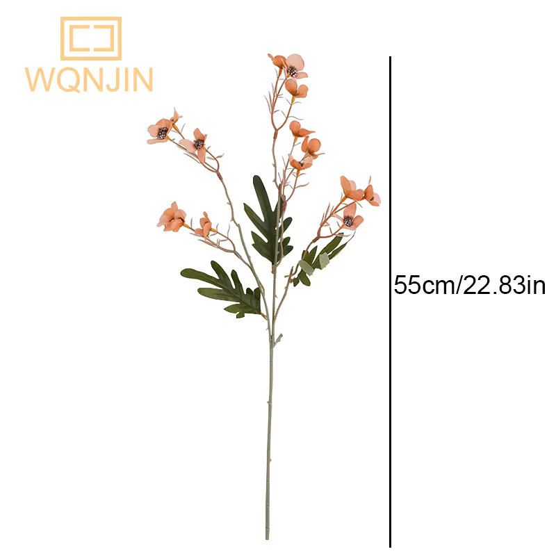 WQNJIN Simulierte Pflaumenblüte in Orange für nordische Retro-Hochzeitsdekoration und florale Tischarrangements - Bild 2