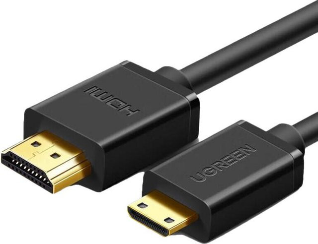 UGREEN Mini-HDMI auf HDMI 2.0 4K Konverterkabel in Schwarz - Bild 1
