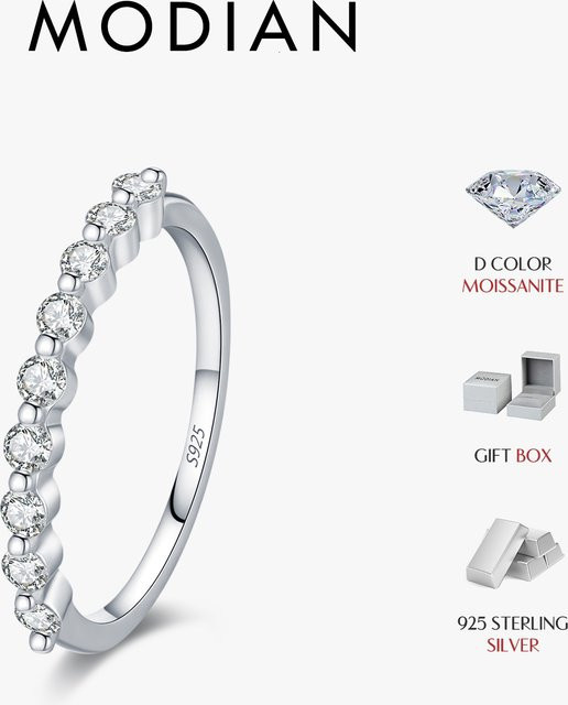 MODIAN D Ring, 925 Silber, Moissanit, Damen - Bild 1