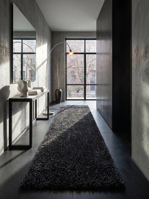 Hochflorteppich RHEIN von Kadima Design, einfarbig, Anthrazit, Breite: 60 cm, Länge: 110 cm, Höhe: 3 cm - Bild 1