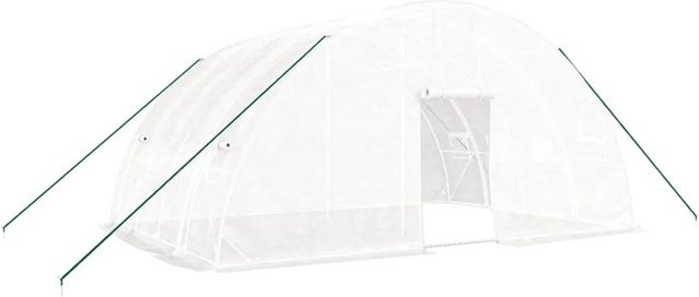 furnicato Gewächshaus mit Stahlrahmen in Weiß, Fläche: 24 m², B/T/H: 6 x 4 x 2,85 m - Bild 1