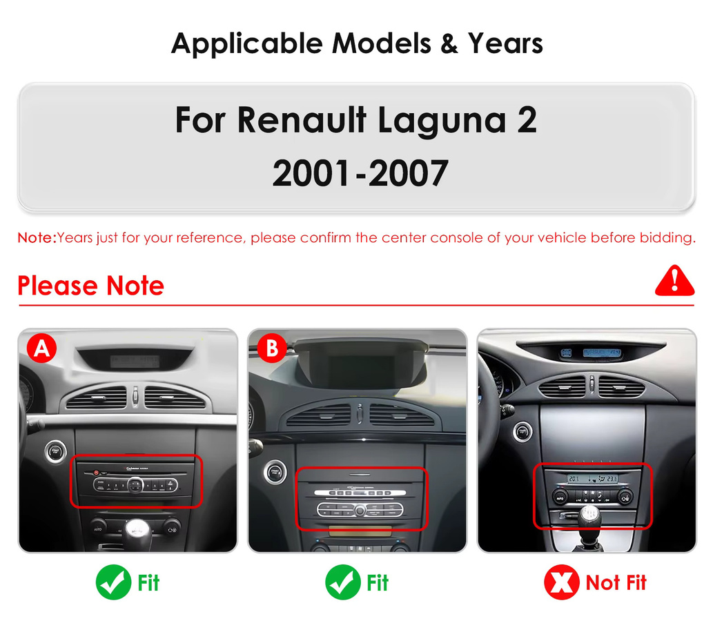OSSURET Android-Autoradio für Renault Laguna 2 2001–2007, Multimedia-Player mit Snapdragon 6115 Prozessor, 8 Kerne, Schwarz - Bild 2