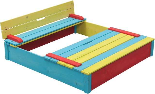 SwingKing Sandkasten Sepp aus lackiertem Nadelholz in Mehrfarbig, B/T: 120 x 120 cm - Bild 1