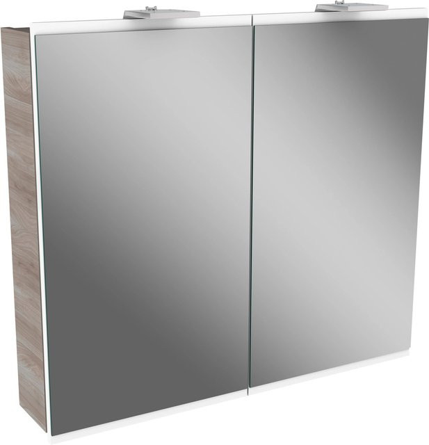 Fackelmann Spiegelschrank Lima in Grau mit Softclose Türen und integrierter LED-Beleuchtung B/H/T: 80 x 73 x 15,3 cm - Bild 1
