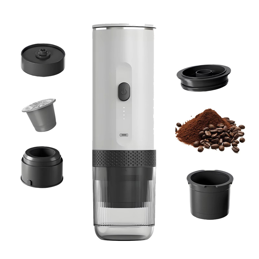 Betuyoo Tragbare Kapsel-Kaffeemaschine in Schwarz, 2-in-1 Espressomaker für Nespresso Original Kapseln und gemahlenen Kaffee mit 20 Bar Druck und 7500mAh Akku - Bild 8