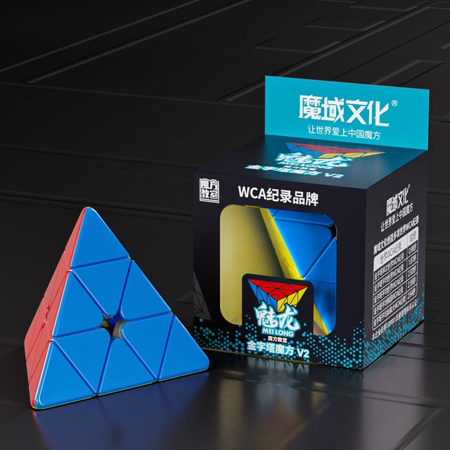 MoYu Meilong Pyraminx V2, Pyramiden-Zauberwürfel, Stickerfrei, Macaron - Bild 1