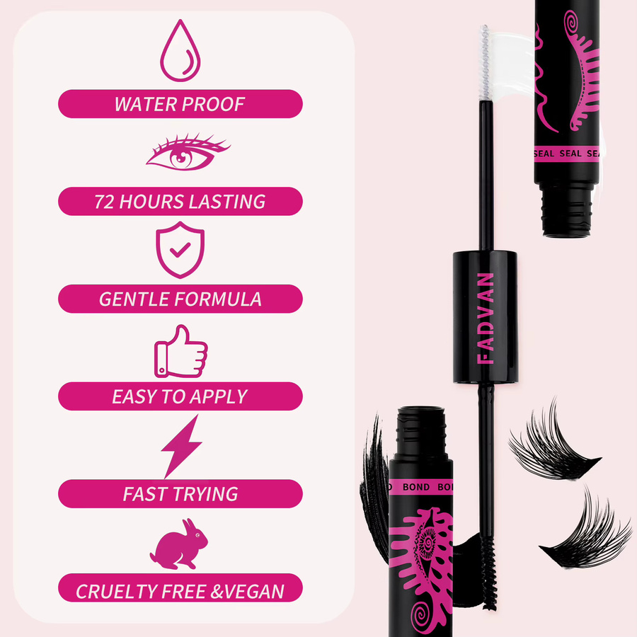 Fadvan Lash Bond und Seal Lashes Kleber, 10 ml, Black - Bild 3
