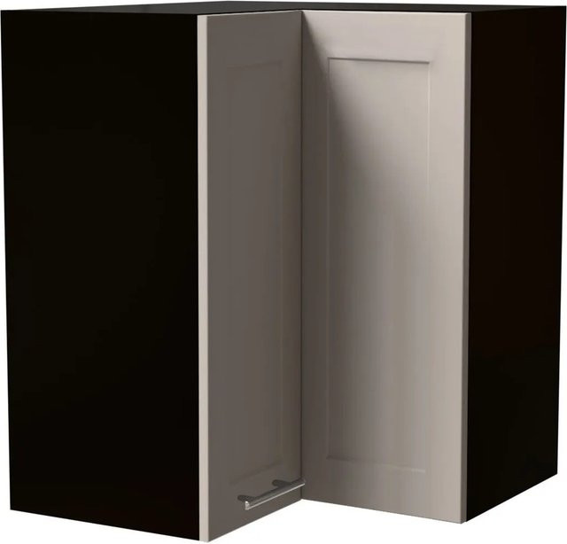 Feldmann-Wohnen Eckhängeschrank Oslo W12/60 in Schwarz und Kaschmir Matt mit Soft-Close-Türen, B/T/H: 60 x 60 x 72 cm - Bild 1