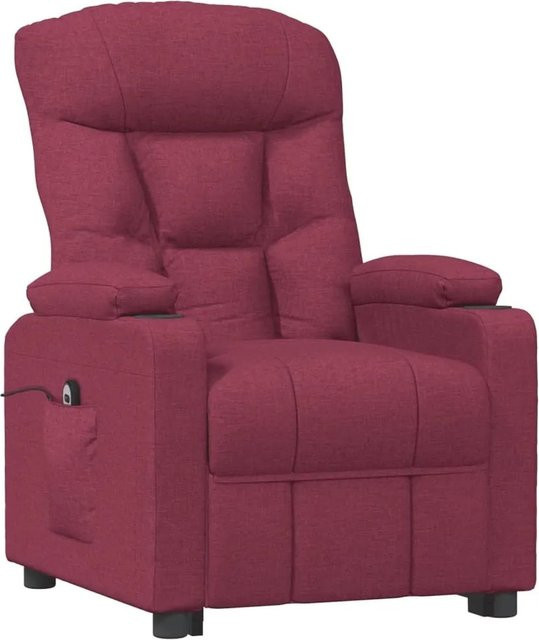 vidaXL Elektrischer Relaxsessel aus Stoff in Weinrot mit Armlehnen, H x B x T: 101,5 x 73,0 x 94,0 cm - Bild 1