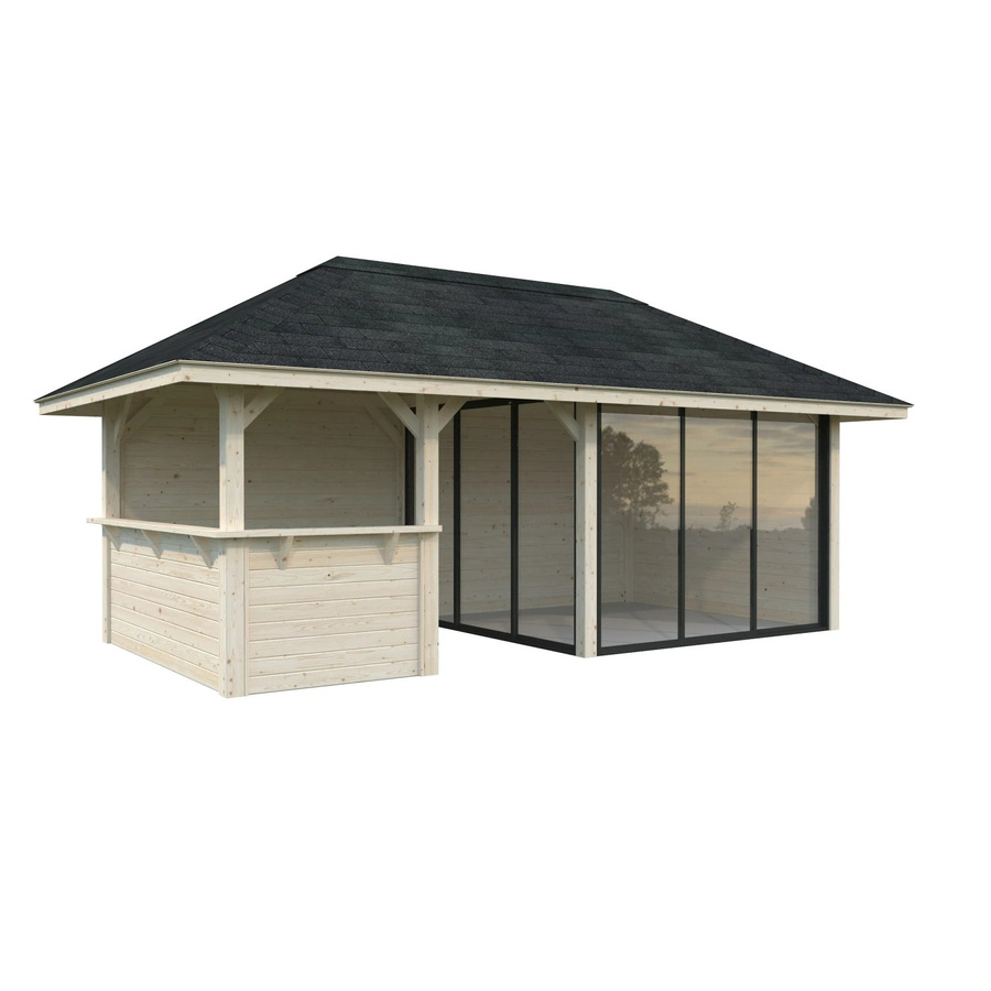 PALMAKO Pavillon Bianca Set 207 Slide aus Fichtenholz in Braun mit ESG-Verglasung, B/H/T: 588 x 319 x 300 cm - Bild 3