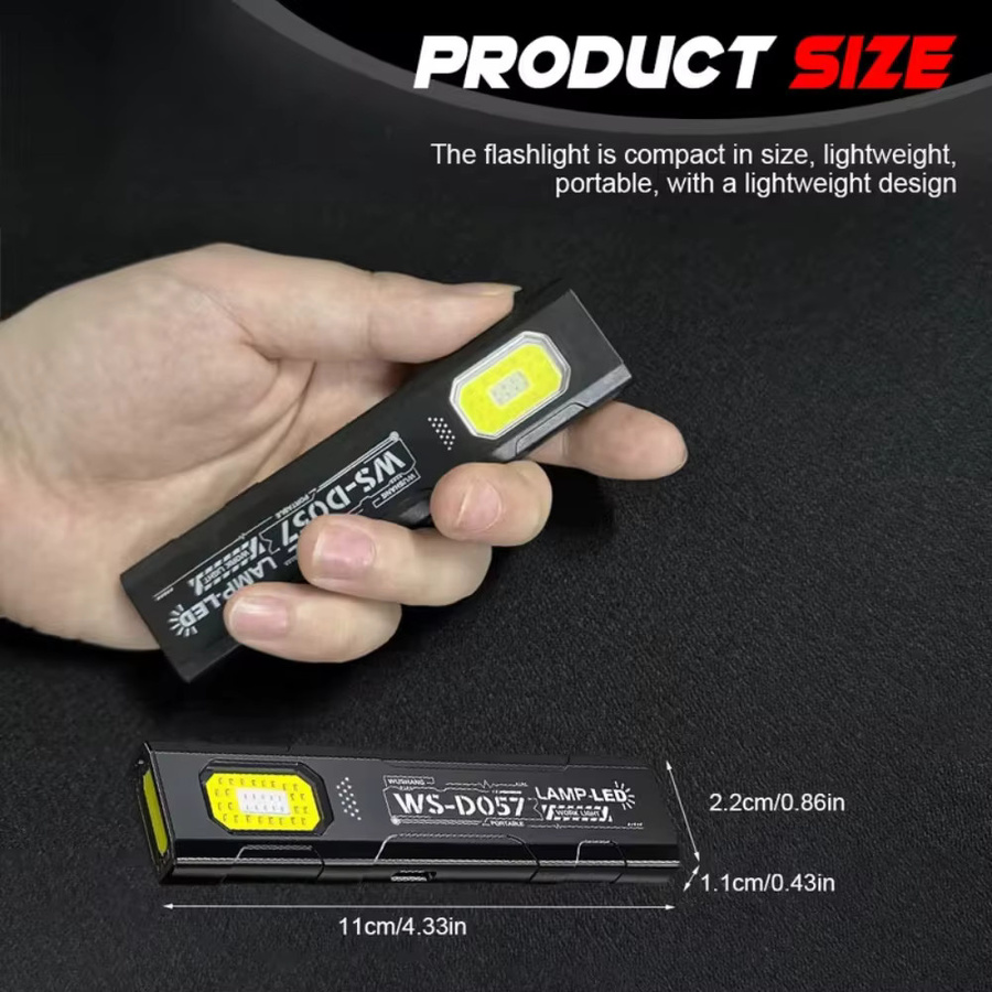 NEWBIRTH LED-COB Schlüsselanhänger-Taschenlampe in Schwarz mit Magnet und USB-Wiederaufladung - Bild 4