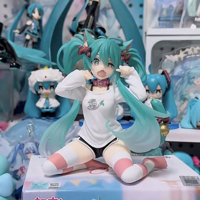 Bandai Hatsune Miku Actionfigur, Anime, mit Katzenohren, 12cm - Bild 1