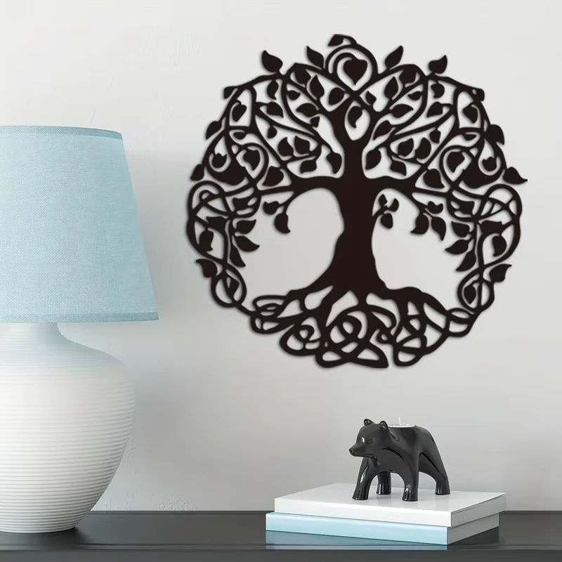 CIFBUY Wanddeko Baum des Lebens Metall Wandbehang in Schwarz - Bild 2