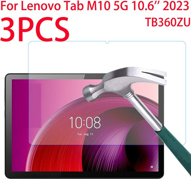 3er-Pack Displayschutzfolie aus gehärtetem Glas für Lenovo Tab M10 5G 10,6 Zoll, transparent - Bild 1