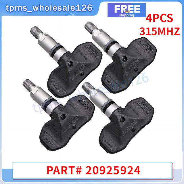 GANGLE 4er Set TPMS Reifendruckkontrollsystem Sensoren 315 MHz für Buick Allure, Cadillac CTS, Chevrolet Malibu und GMC Savana in Schwarz - Bild 1