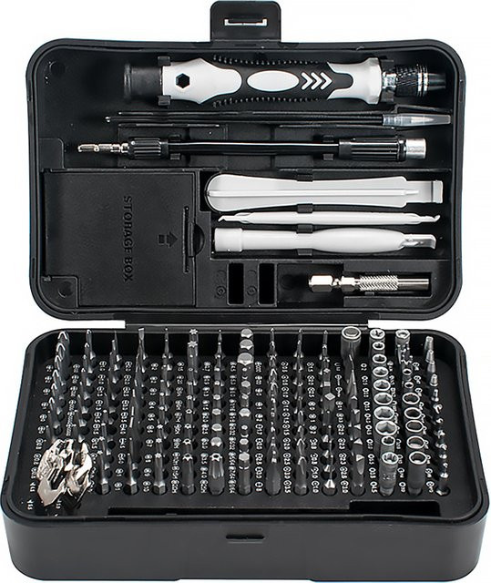 ZJMZYM 170-in-1 Präzisions-Schraubendreher-Set mit magnetischen Bits in Grau und Schwarz für Computer und Telefon Reparaturen - Bild 1